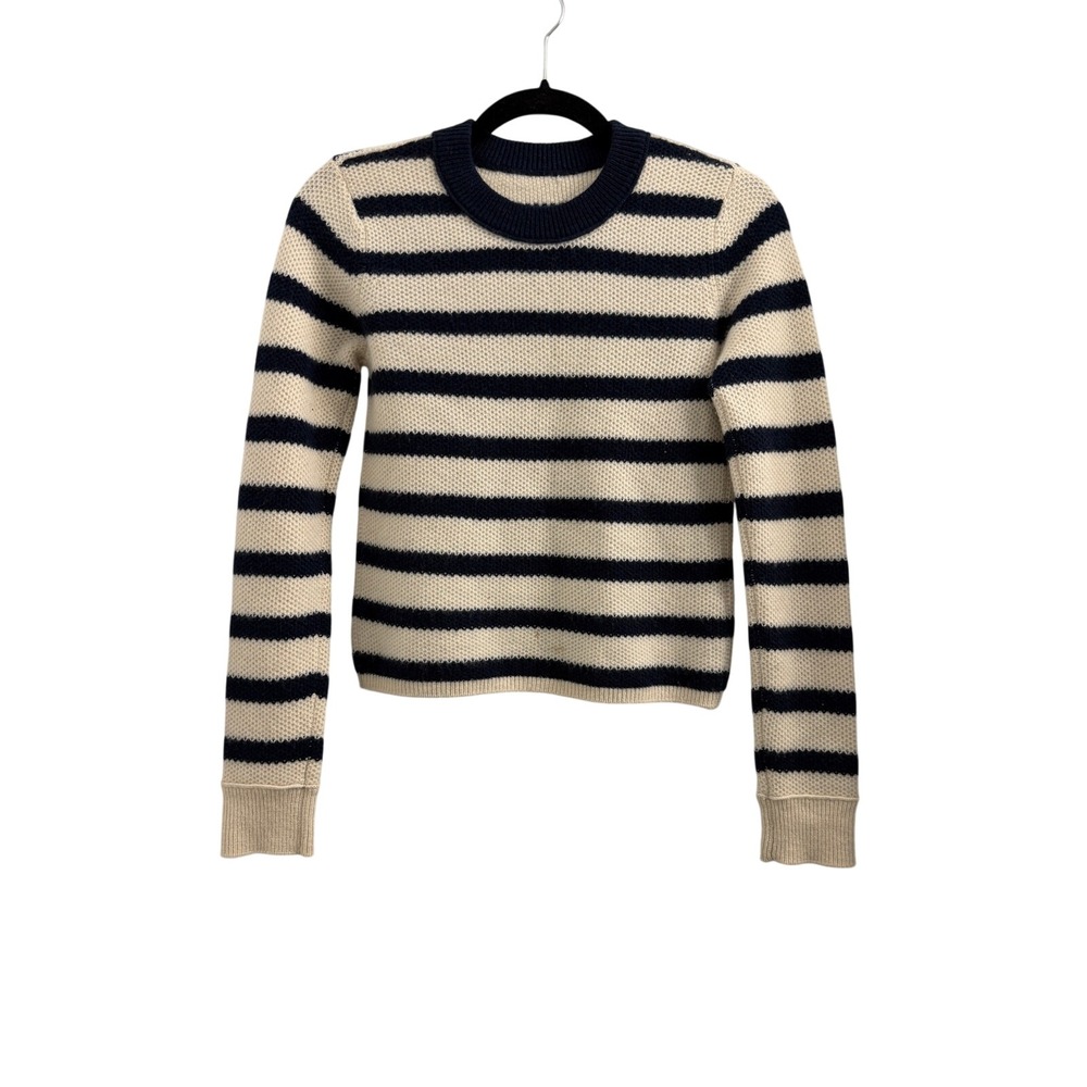 Ralph Lauren Boys Navy and Cream Striped Cashmere Knit Sweater approx size Small